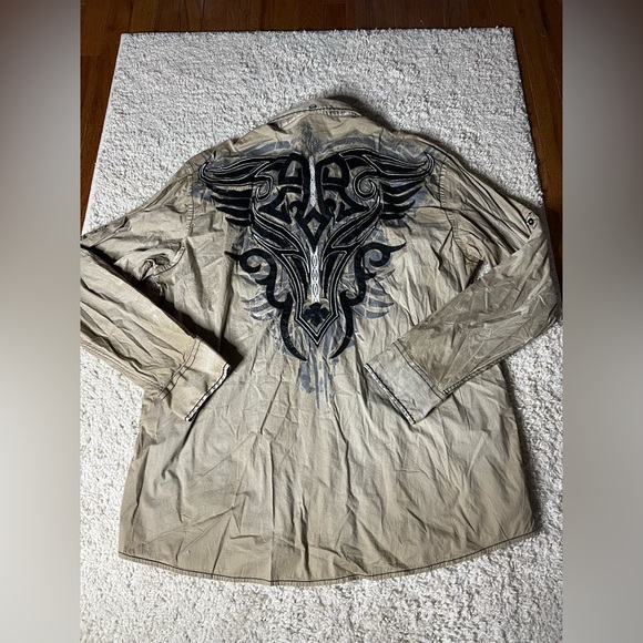 Men’s 3XL Roar Distressed by Signature Embroidered Button Up - Picture 4 of 6